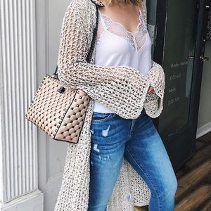 Kimono Style Knee Length Knit Sweater